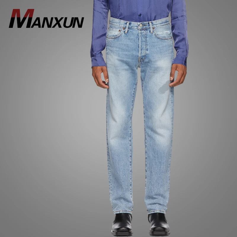 Wholesale China Straight Leg Light Blue Jean Men Skinny Trousers Jeans Men