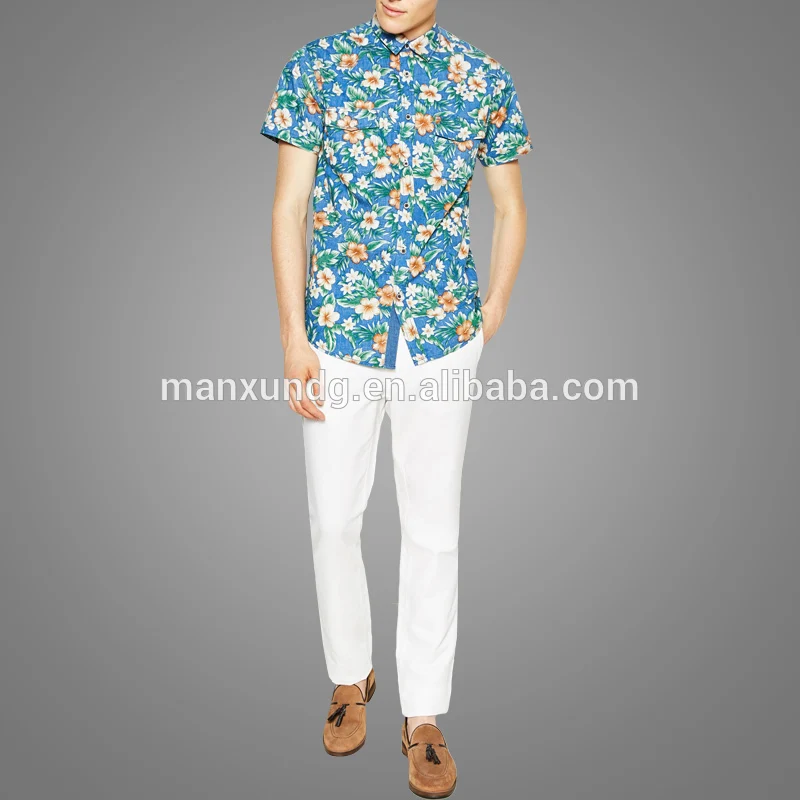 Wholesale Men's Clothing Floral Shirts Fashionable Short Sleeve Latest New Model Shirt For Men 3