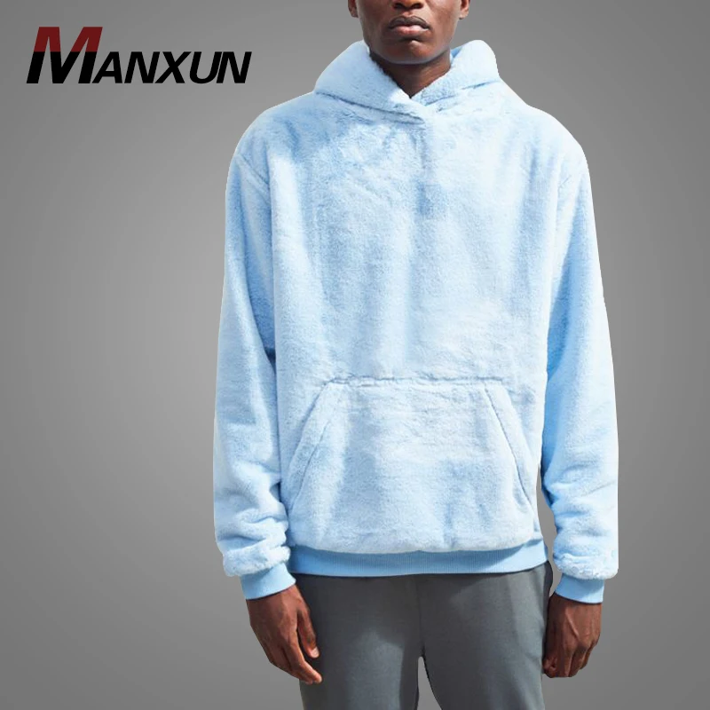 US Vintage Hoodies Sweatshirts Mens and Womens Unisex Faux Fur Blank High Quality Hoodie