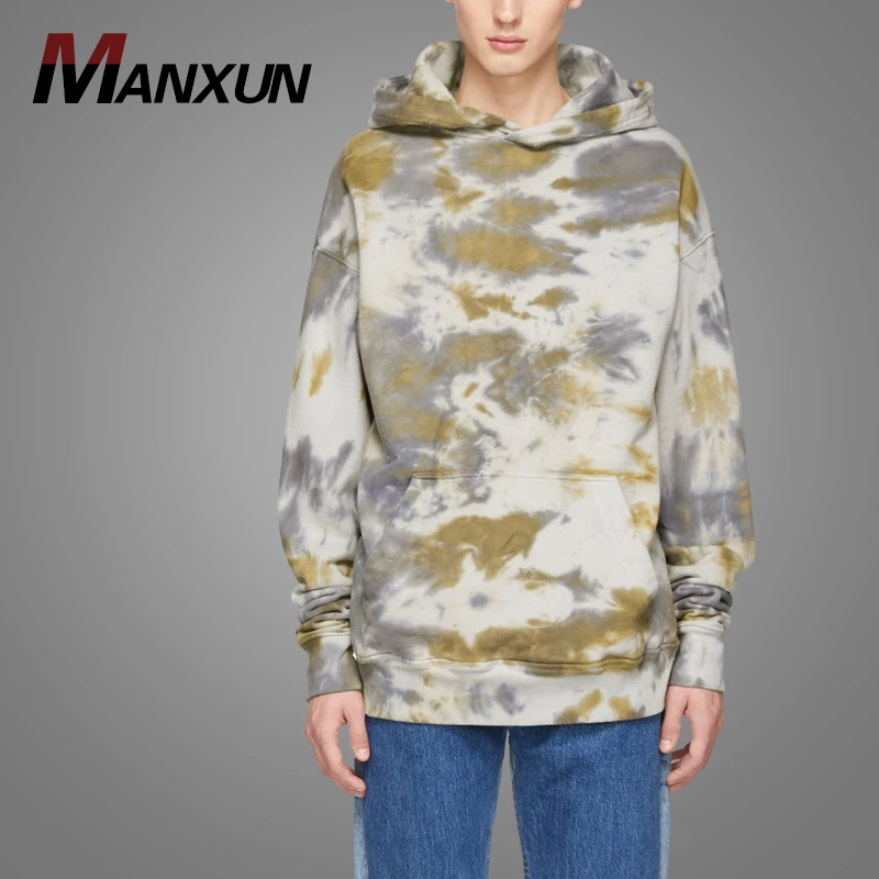 Customized French Terry Hoodie Camouflage Pattern Printing Mens Oversized Baggy Hoodies