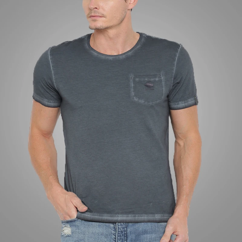 Customized Mens Mature Tee Shirt With Pocket T Shirt Mens Top Wear Short Sleeve Cotton Mens Wear