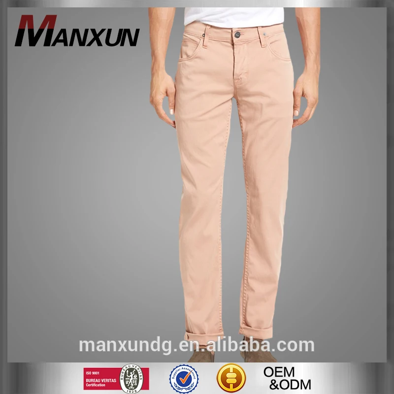 New Style Pure Color Trousers For Men Front Pocket Design Office Wear Fitted Leg Pants
