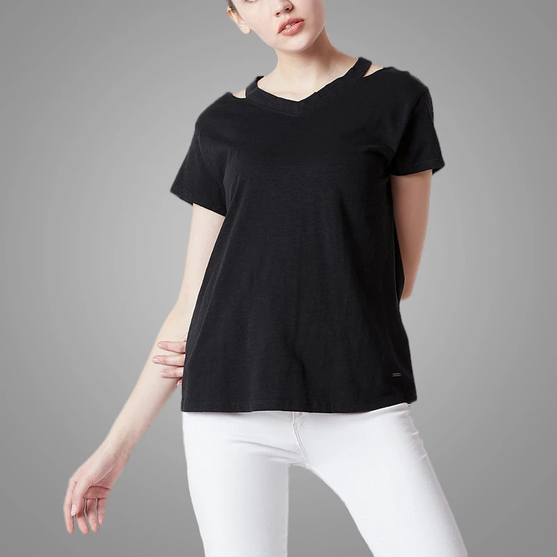 Cheap Plain Oversized T-shirt Women Blank Printing Custom T Shirt Womens Casual Crew Neck Tee