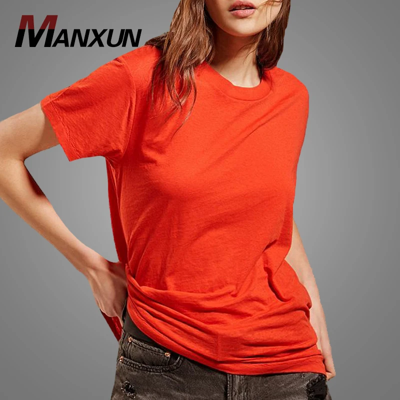 New Model Women's Short Sleeve Casual T Shirt Tops Soft Cotton Blank Loose tshirt For Girls