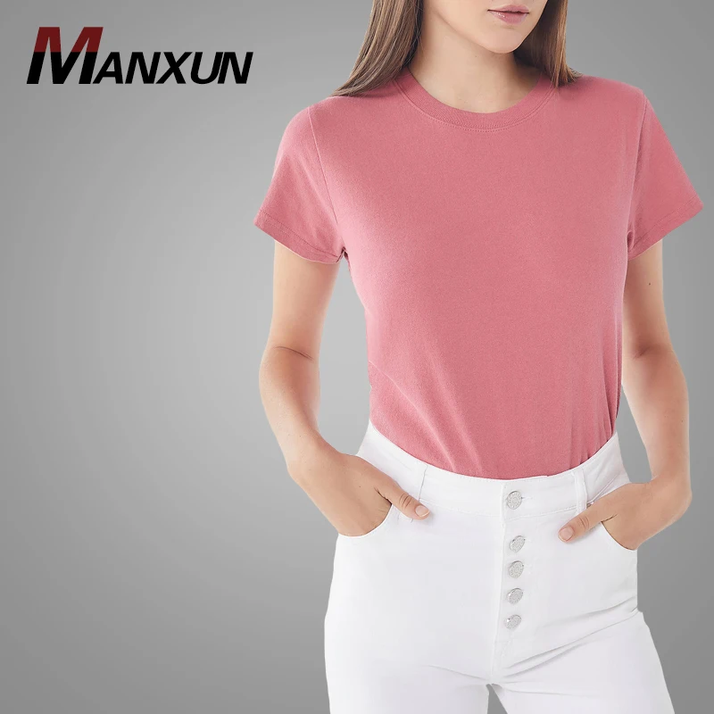 2018 Wholesale New Design Women T shirts Short Sleeve Casual Tee Custom Ladies O-neck T shirt