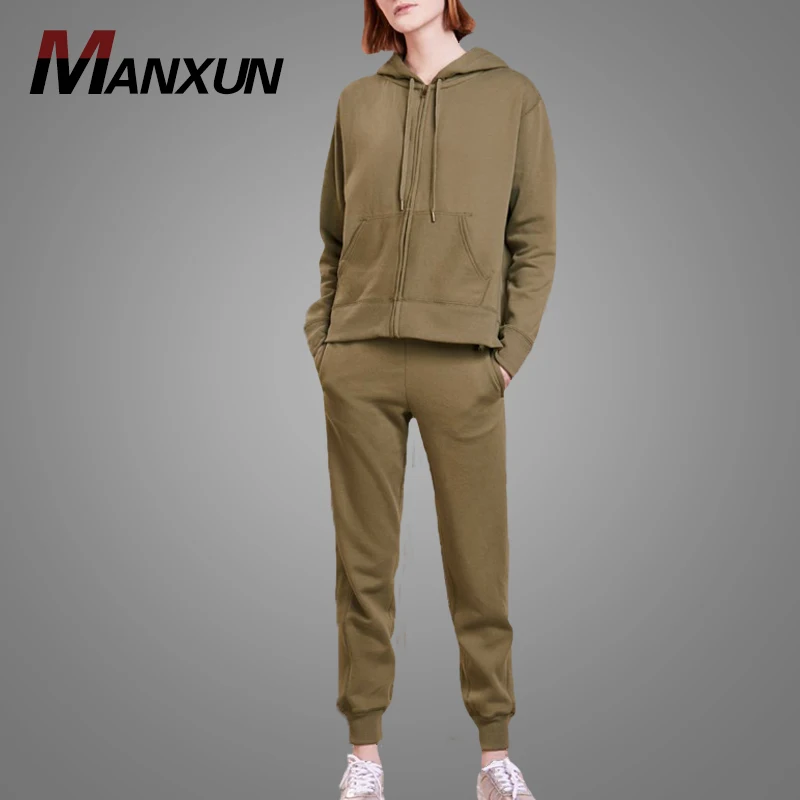 2018 New Arrival Two Piece Set Women Tracksuit Custom Plain Blank High Quality Sports Tracksuits Fitted Gym Sportstwear