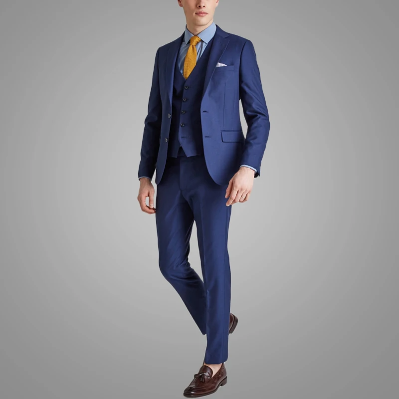 Fashion Slim Fit Mens Office Suits Set with Vest Business Formal Men Suits 3 Pieces for Wedding