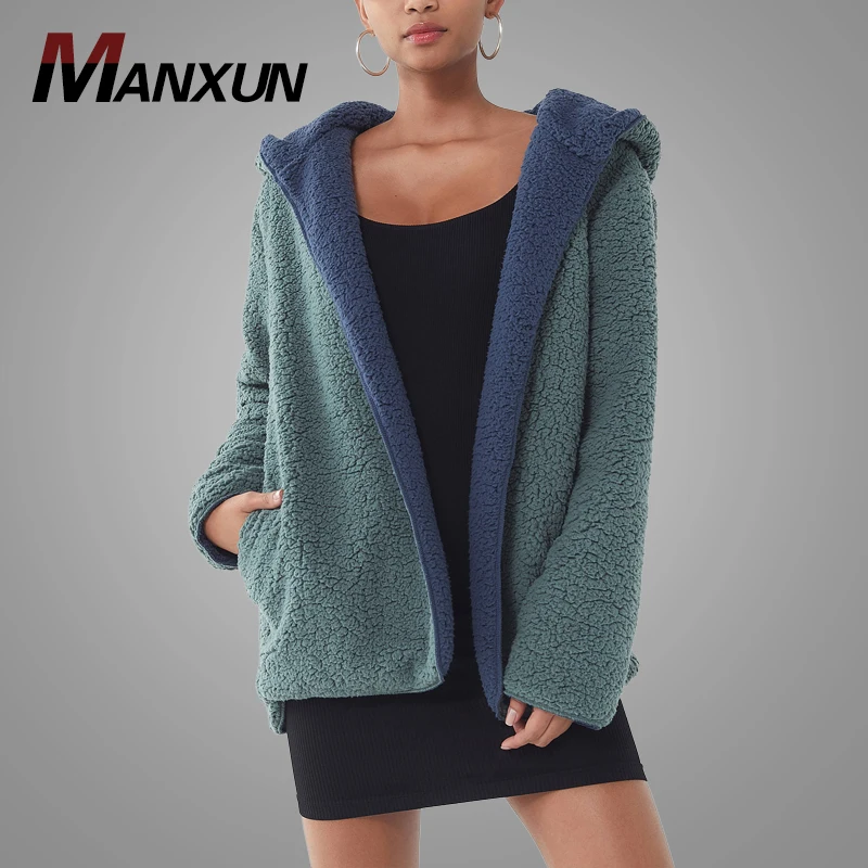 Newest Design Cozy Reversible Oversized Teddy Coat for Women Warm Thick Fashion Life Jacket Women