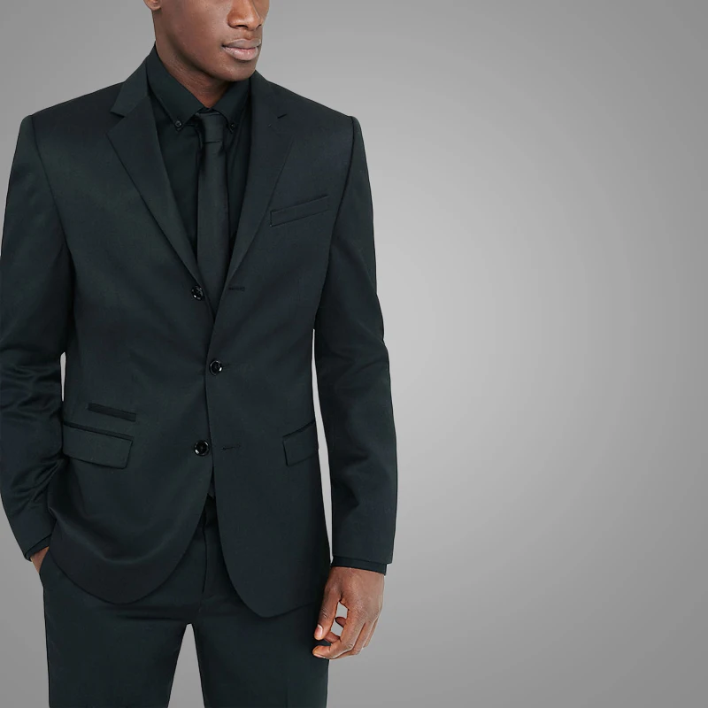 New Arrival Black Slim Fit Mens Suits Set with Vest Business Formal Men Suits 3 Pieces 3