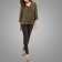 New-Design-Khaki-Lace-Up-Blouse-Casual