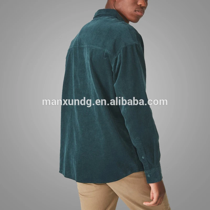 Custom Long Sleeve Corduroy Workwear Casual Shirt Blank Latest Shirt Design For Men 3