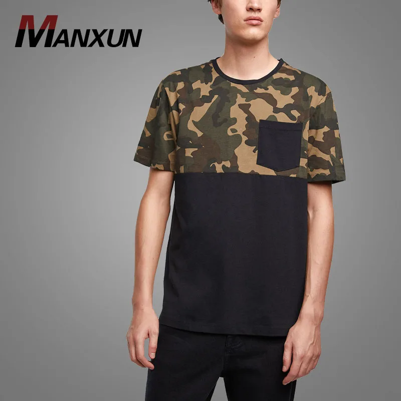 Latest Shirts For Men Camouflage Custom Print Round Neckline T shirt Cotton Tshirts