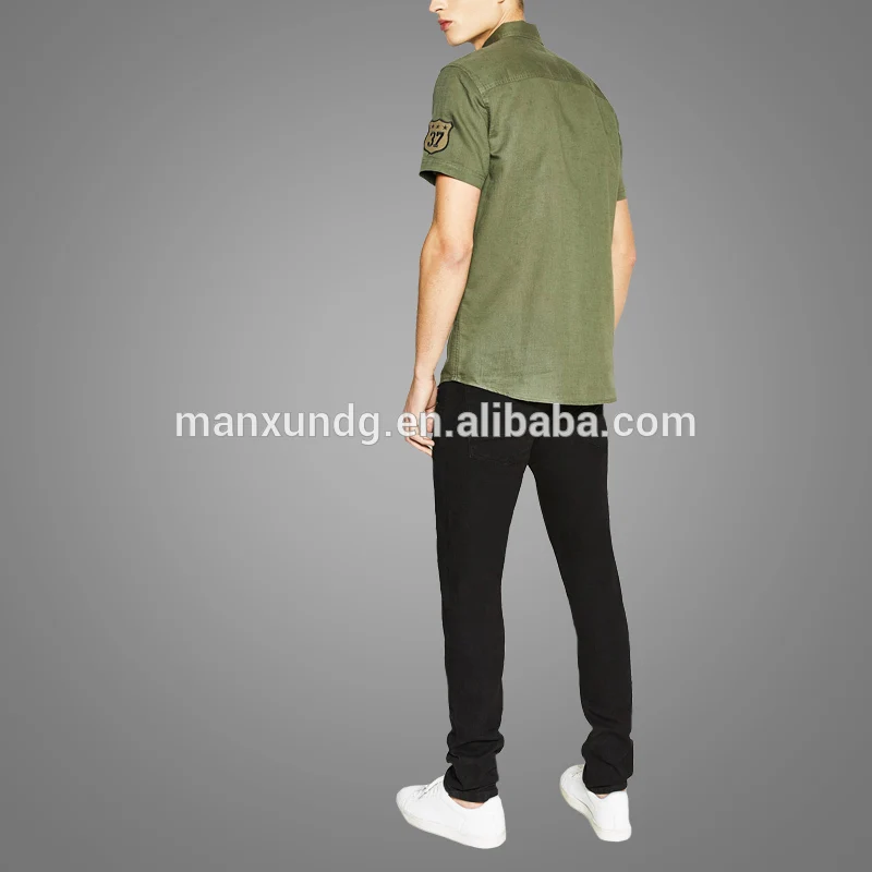 Casual slim fit shirt with pockets 100% cotton men short shirts polo shirt for men