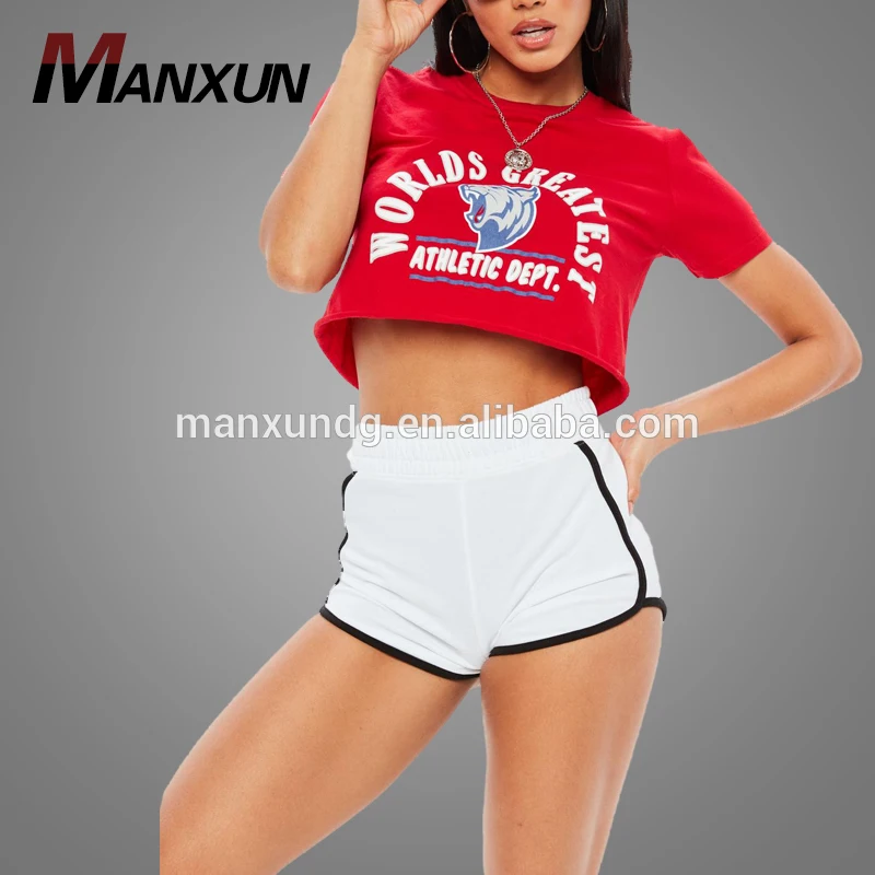 High Quality Cotton White Runner Women Shorts Knit Sports Sweat Girls Shorts Pants 2018
