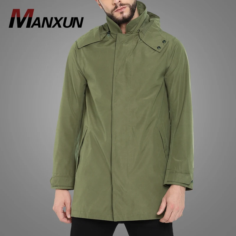 OEM High Quality Men Plain Outdoor Jacket Fashion Plus Size Army 100% Cotton Winter Jacket With Covered Button