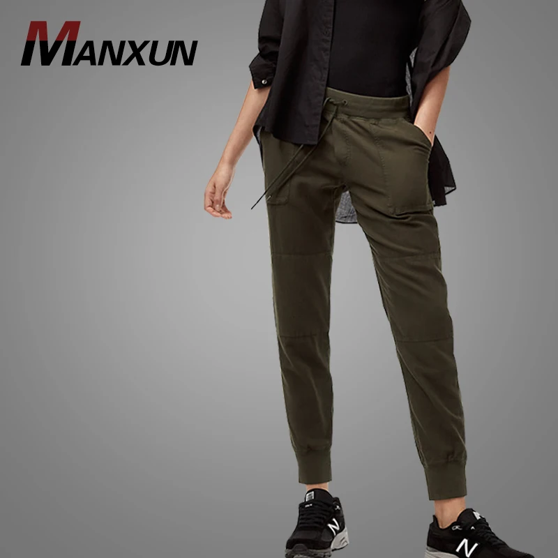Wholesale Custom High Quality Women Pants Big Pockets Tarckpants Casual Tapered Jogger Sweat Pants