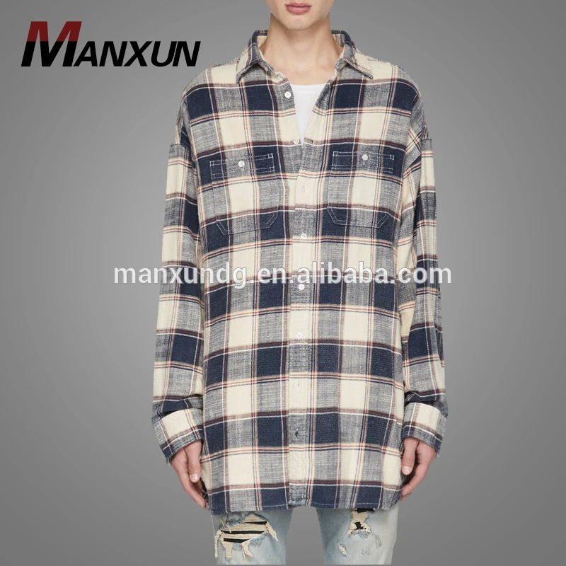 High Quality Cheap Check Gym Shirt Buttons Hem Plaid Men Casual Cotton Shirt 2018