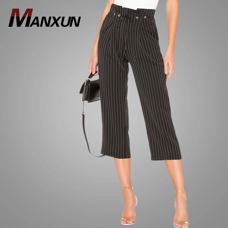 2018 New Arrival Fashion Ladies Striped Women Pants Custom Vintage Casual Pants Wholesale Direct Factory