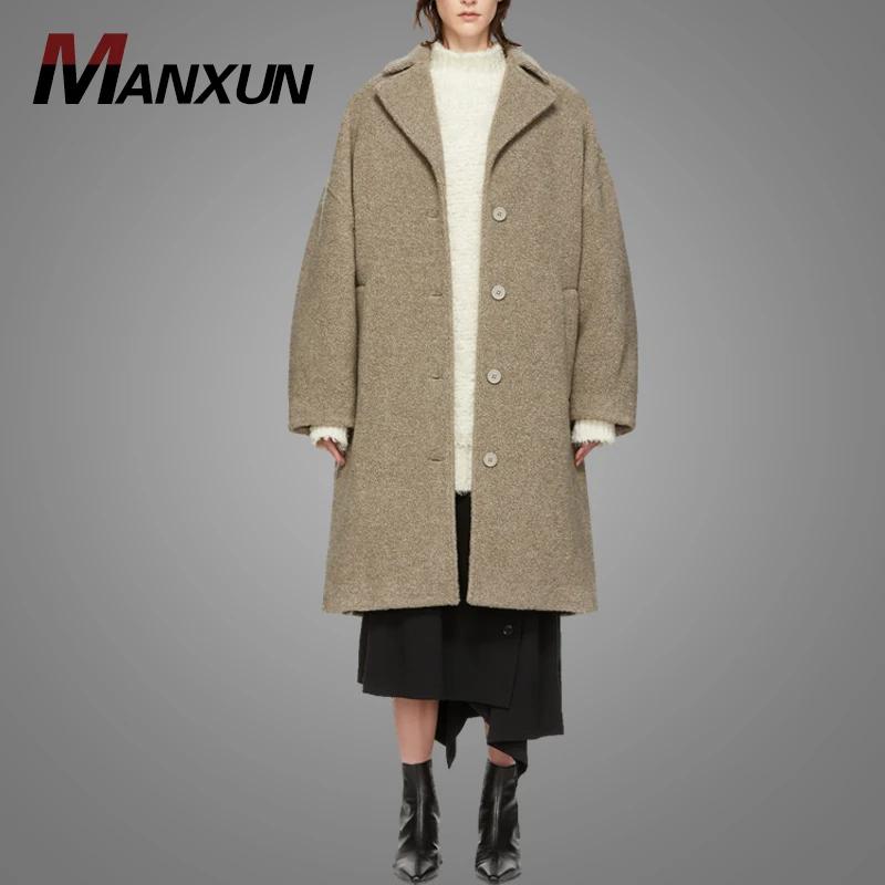 Latest Design Vintage Winter Cocoon Coat Woolen Casaco Handmade Wool Coat 2018
