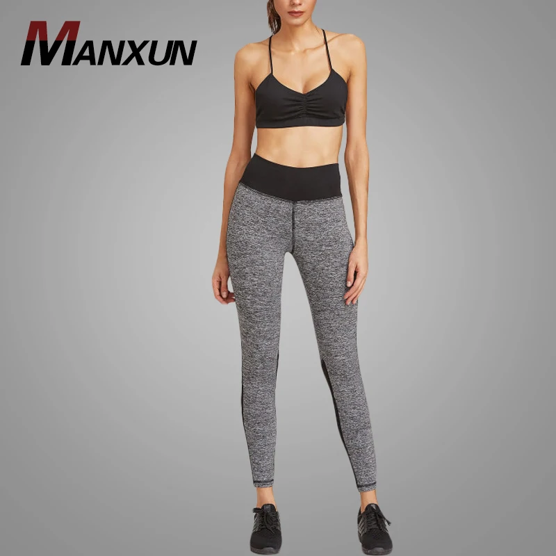 Hot Sell Sportswear Fitness Women Leggings  Knit Mesh Insert Leggings Custom Autumn Legging