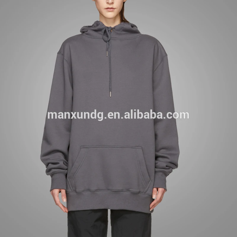 Wholesale Custom Logo Grey Oversized Hoodie Sweatshirt Mens Thick Hoodies 2019