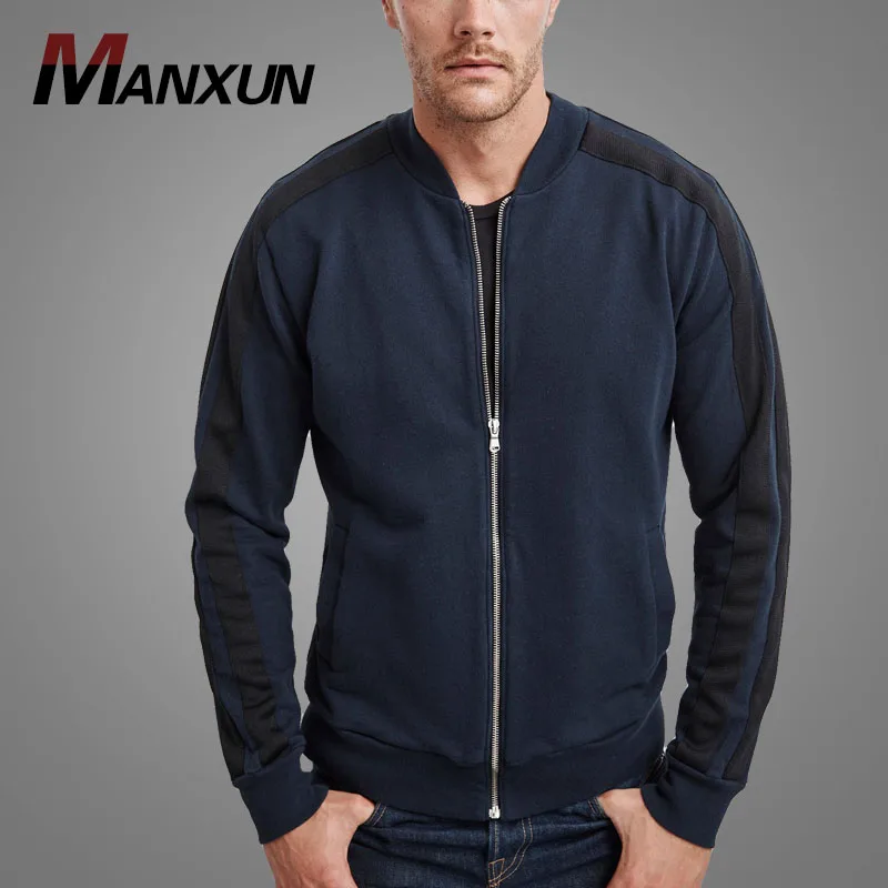 French Terry Blank Wholesale Track Jacket Football Jackets For Men Zip Up Sweater Jacket
