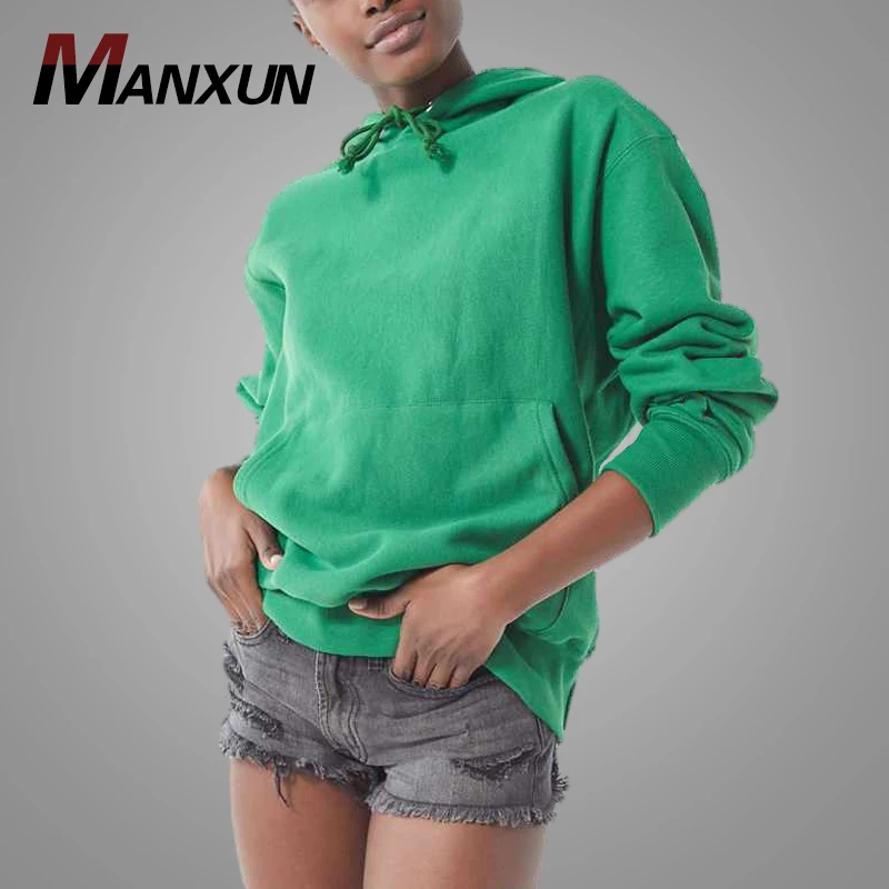 2018 New Design Green Long Sleeve Oversized Womens Hoodie Autumn Warm Girls Pullover Hoodie