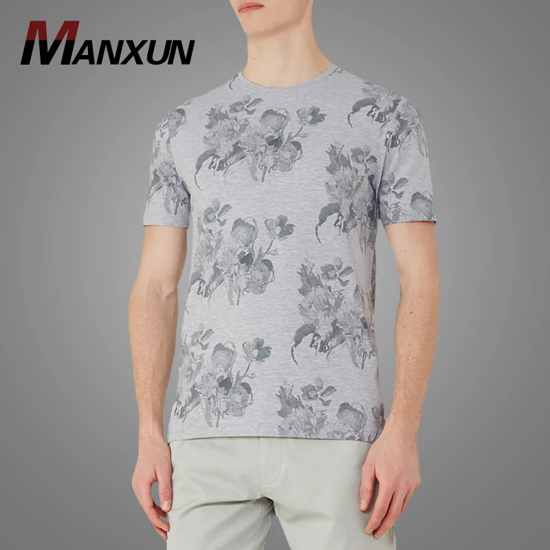 Wholesale High Quality Men Floral Printed T Shirt Custom Logo tshirt