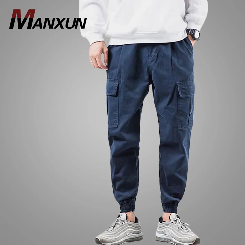 OEM Wholesale Mens Sweatpants Autumn Polyester Trousers Pockets Decoration Pants Men Outdoor Casual