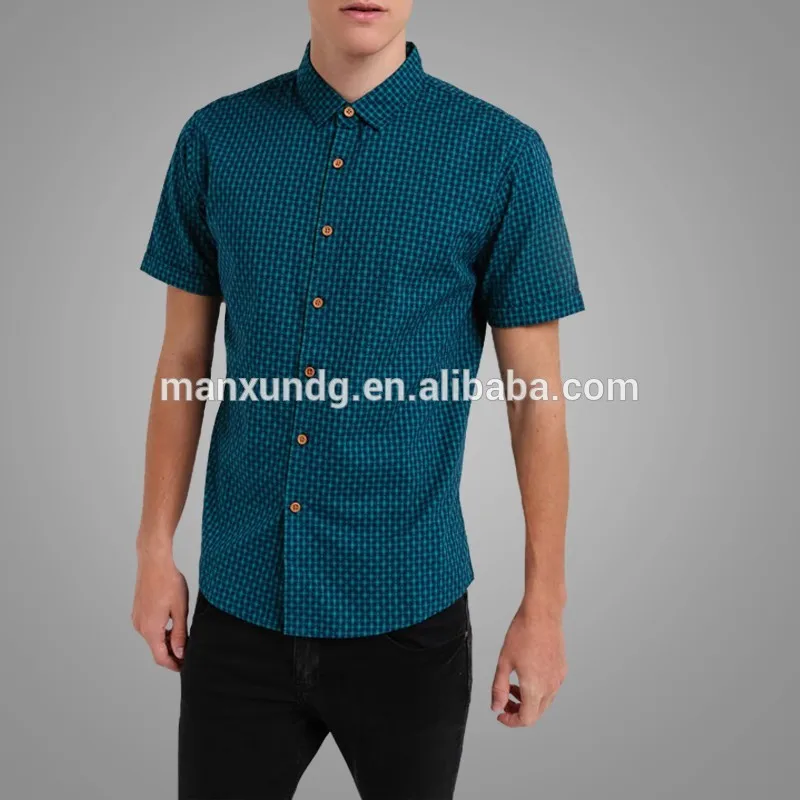 Wholesale Latest Design Simple Tee With Short Sleeve For Men Top Fashion Sigle-Breasted Design Men Casual Shirt