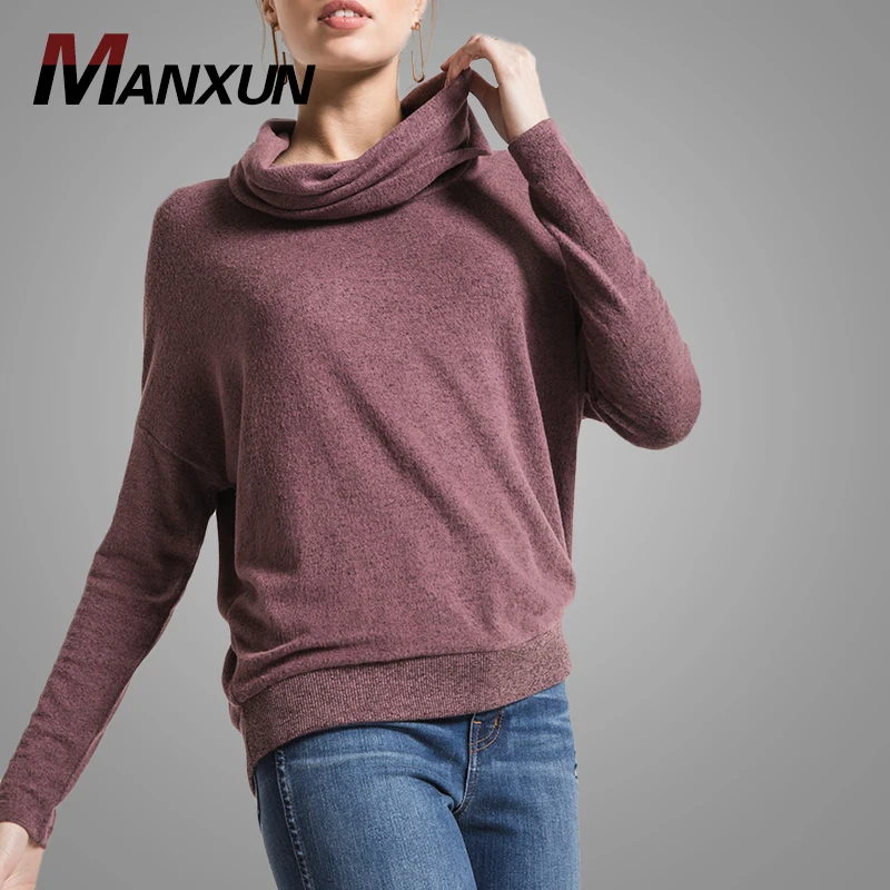Comfortable Fleece Hoodie for Women Wholesale Womens Cowl Neck Pullover Long Sleeve Sweatshirt