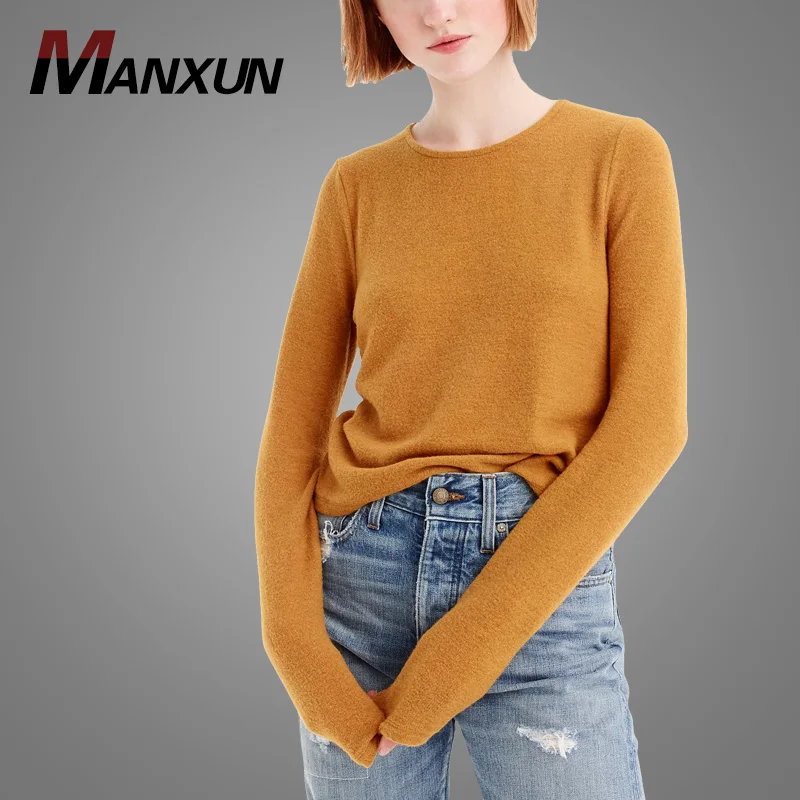 Cropped Fleece Sweater Long-Sleeve T-shirt Women Tshirt Custom Top Hoodie