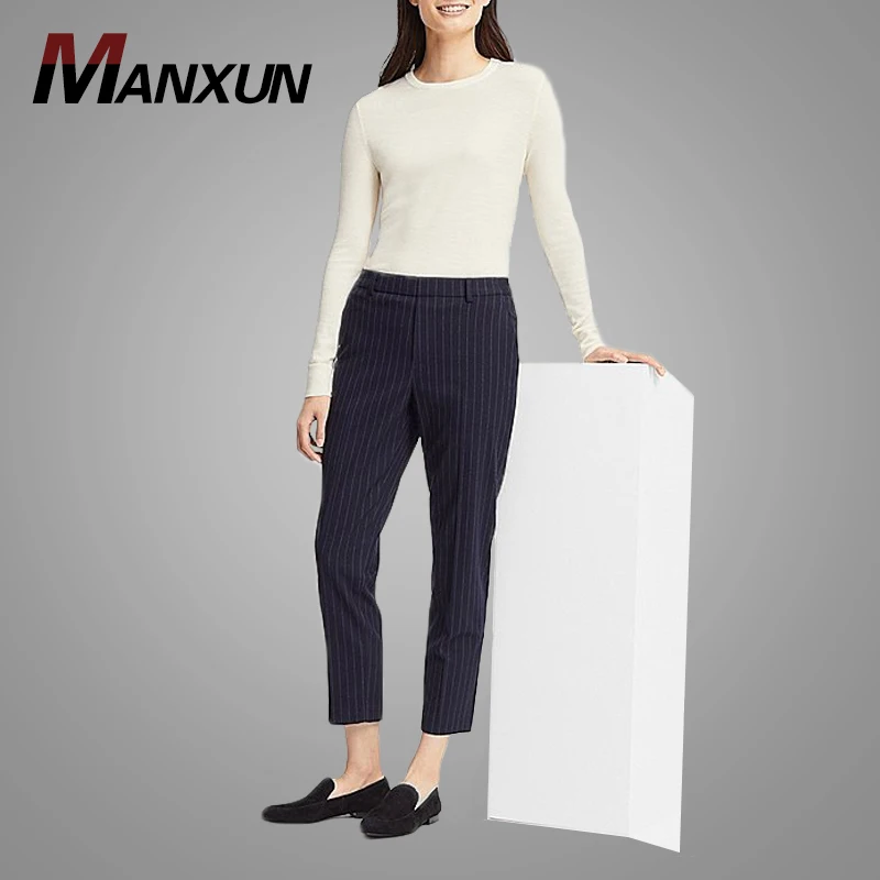 New Arrival Black Stripe Ankle-length Women Suit Pants Cotton Business Straight Dress Trousers for Women