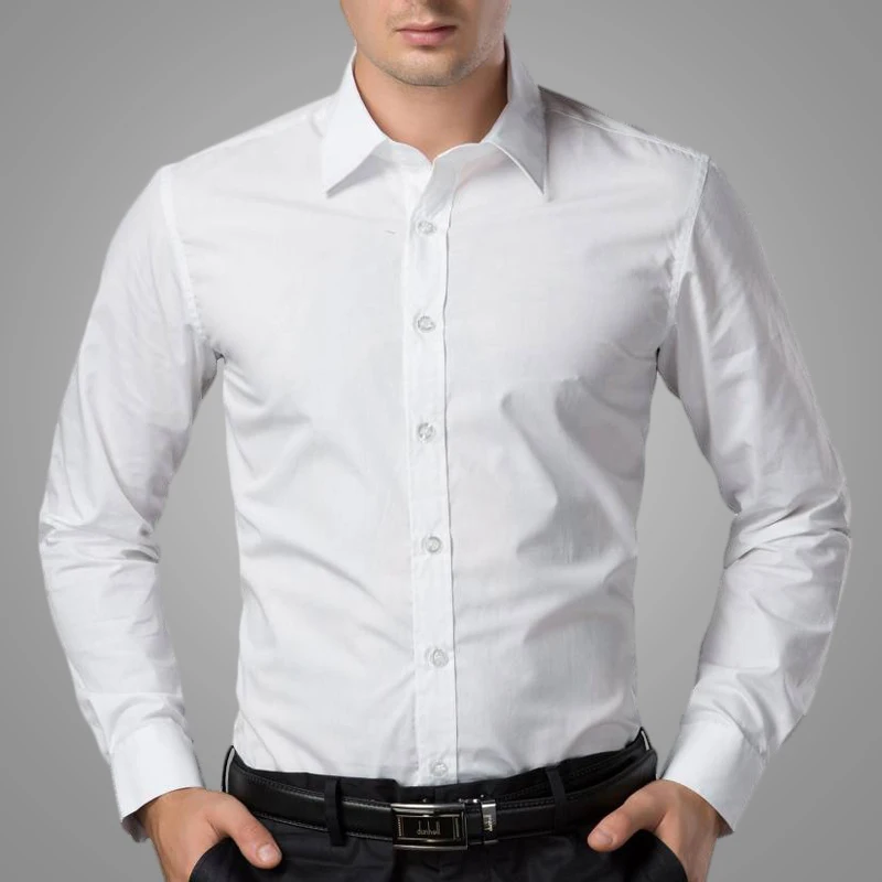 New Arrival White Men Dress Shirt High Quality Business Full Sleeve Men Custom Shirt
