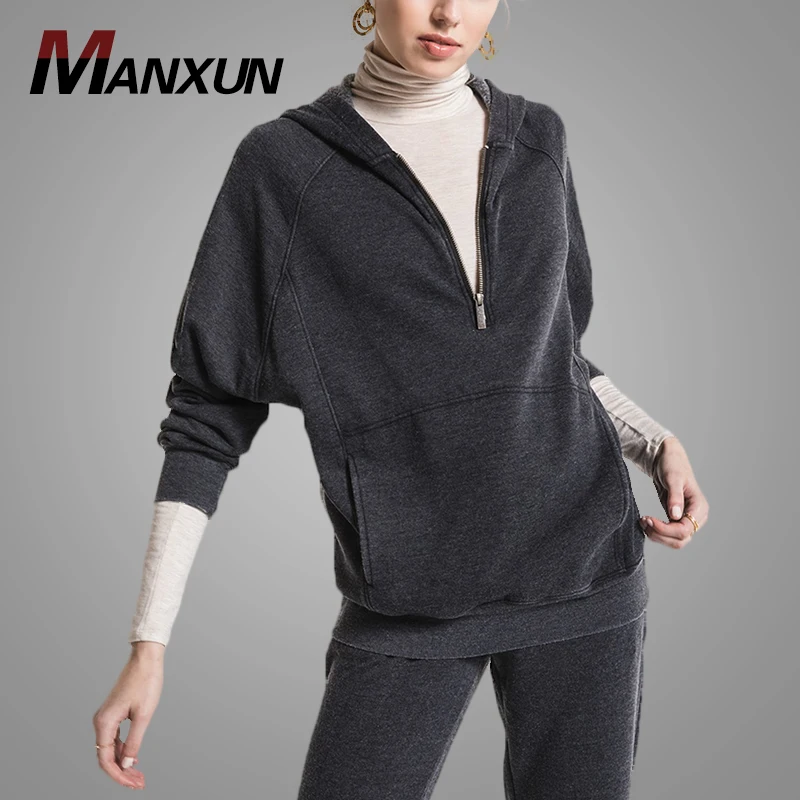 New Arrival Black Oversized Hoodie with Hood Blank Custom Logo Women Hoodies