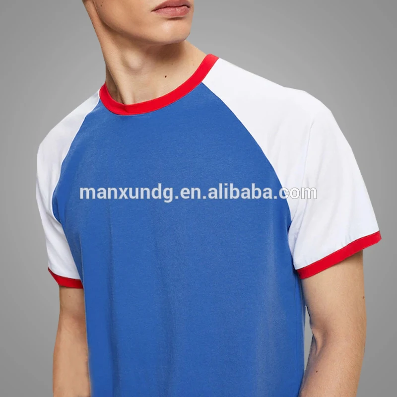 Custom New Design Dry Fit Men Blank Tshirts Custom Good Quality Colorblock Raglan Sleeve Tee Shirt Men 3