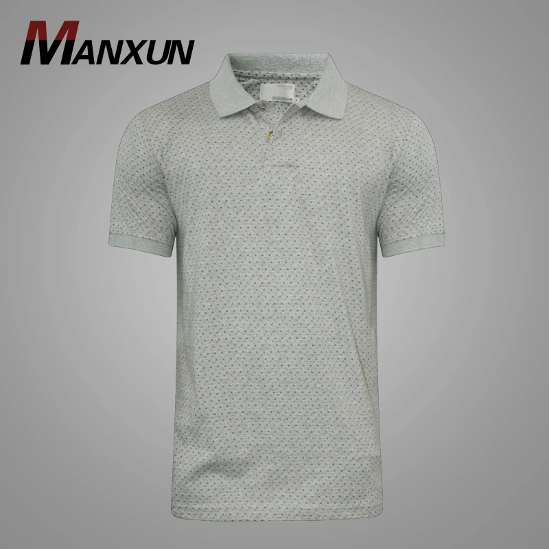 Cheap Promotional Gray Marl Mens Golf Polo Shirt 100% Cotton Polo T-shirt for Men