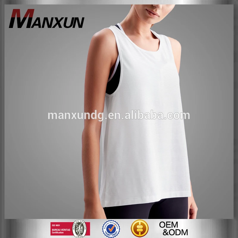 New Style Casual White Sleeveless Open Back Sports top Breathable Clothes Slim Lady Fitness Wear