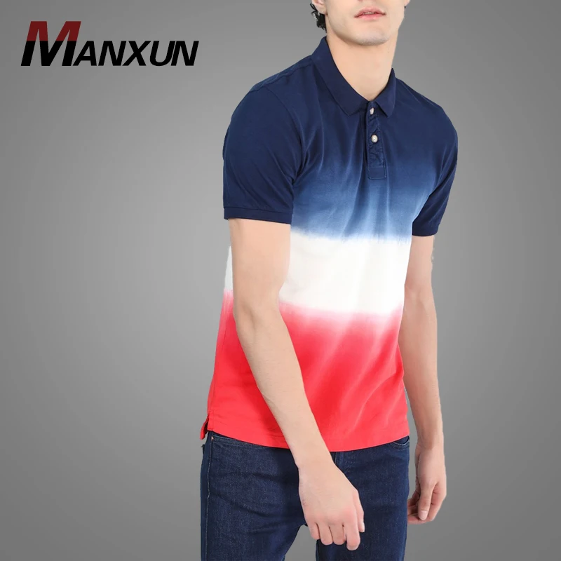 OEM&ODM Tie Dye Polo Mens T-Shirt Short Sleeve Polo Shirts For Men 2018