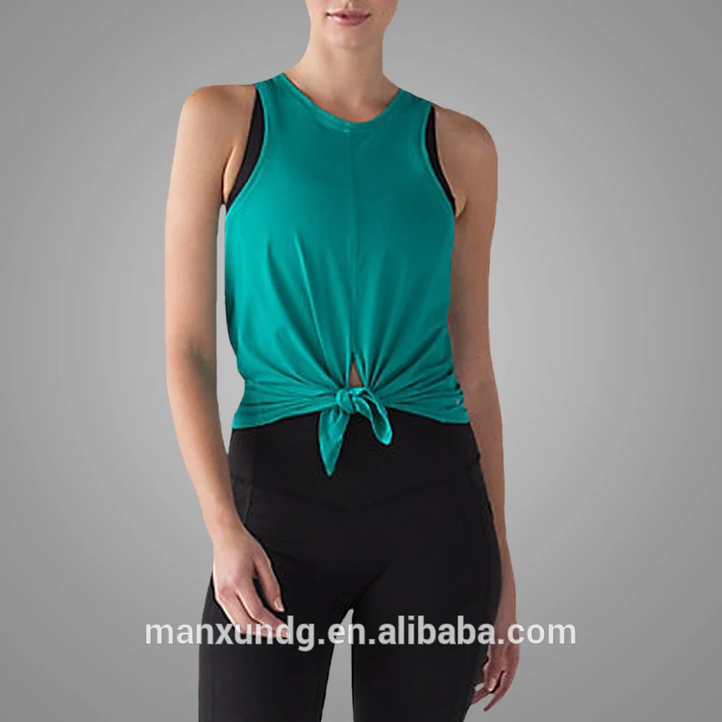 Wholesale Clothing Women Yoga Wear Fashionable Sleeveless Cross Back Tank Top Fitted Ladies Loose Sportswear