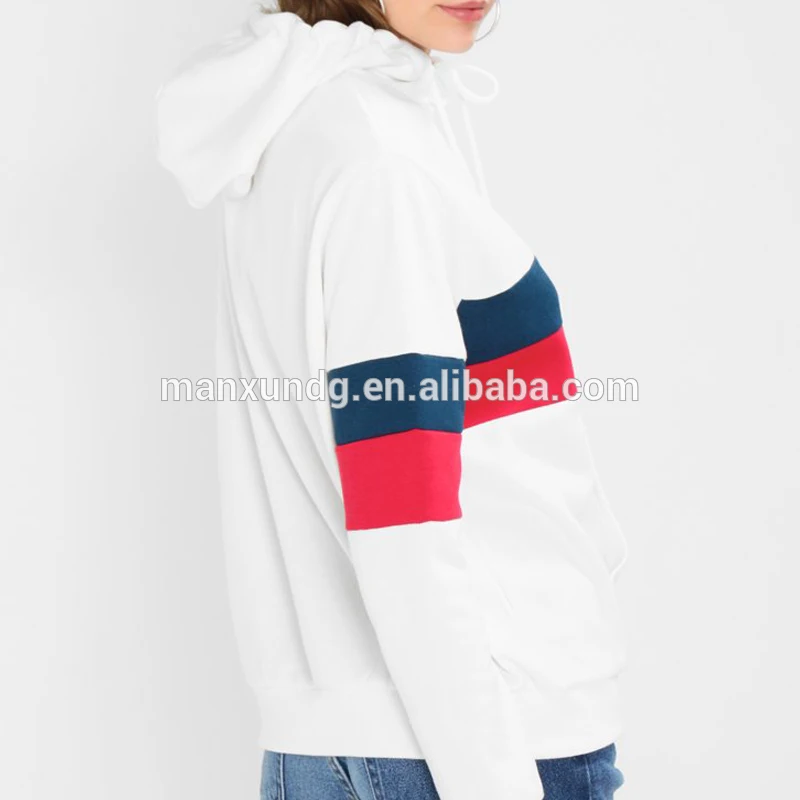 Factory Custom Women Slim Fit Stripe Hoodies Fitted Cotton French Terry Streetwear Oversize pullover Fleece Hoodie Sweatshirt 3
