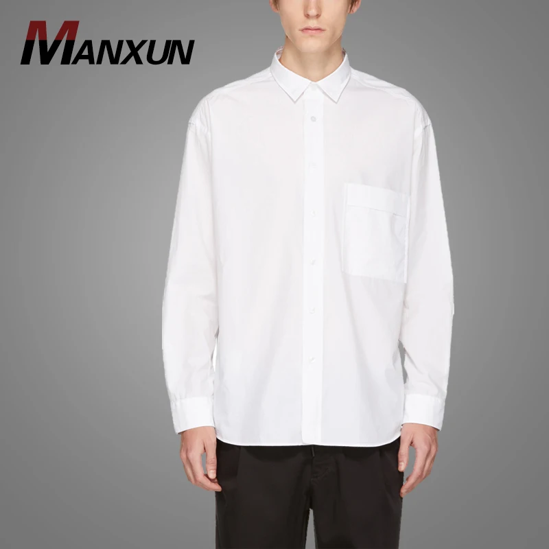 High Quality Long Sleeve Cotton Poplin Mens White Shirt Activewear Dress Shirt For Men