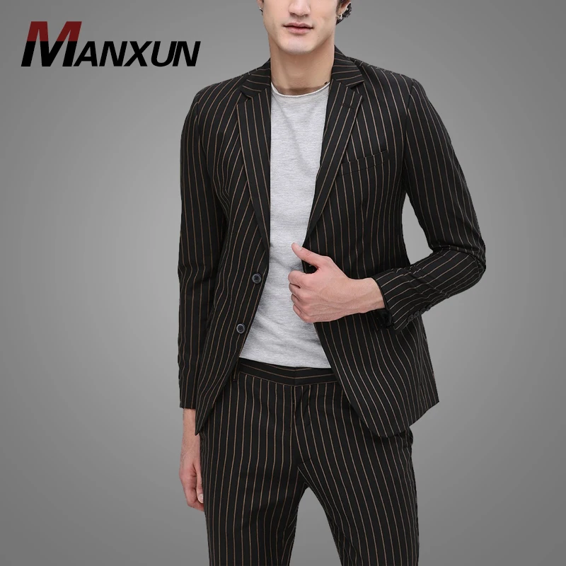 High Quality Striped Single Breasted Blazer Jacket Business Suit Leisure Jacket For Men