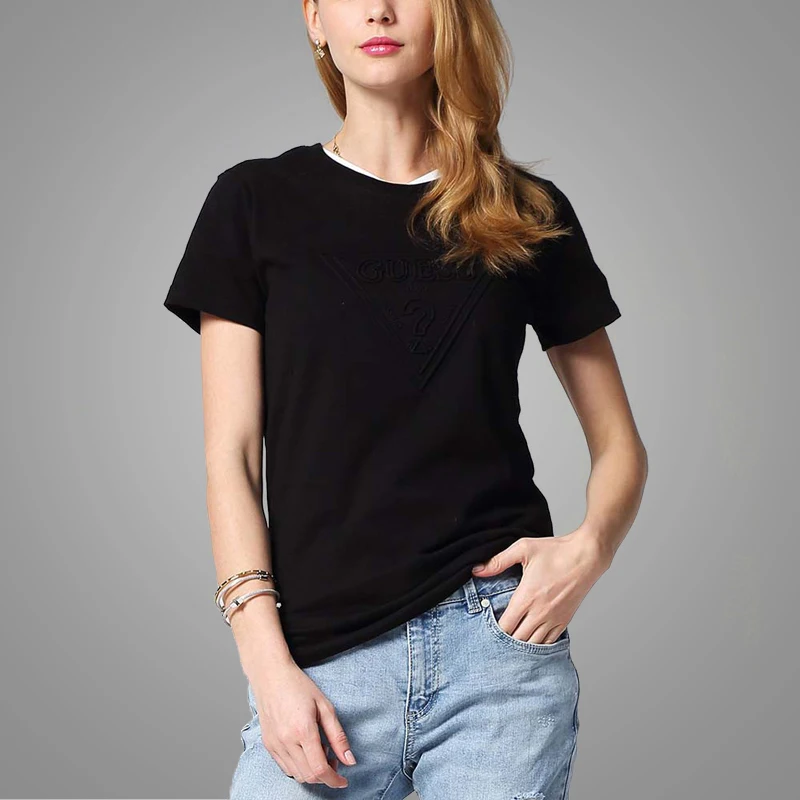  High Quality plain black 100% cotton t-shirts