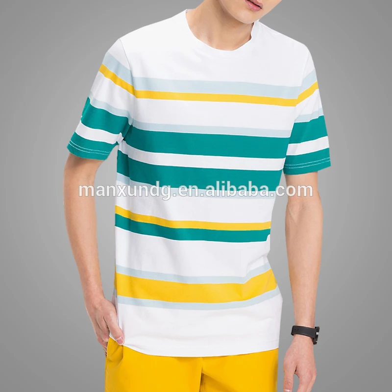Wholesale Factory Price Men Dry Fit T Shirt Custom New Model High Quality Stripe t-shirt  Men