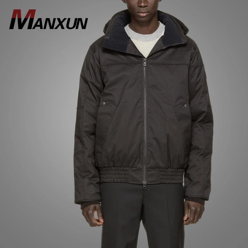 New Fashion Black Bomber Soft Coat Waterproof Down Winter Down Mens Short Coat 2018