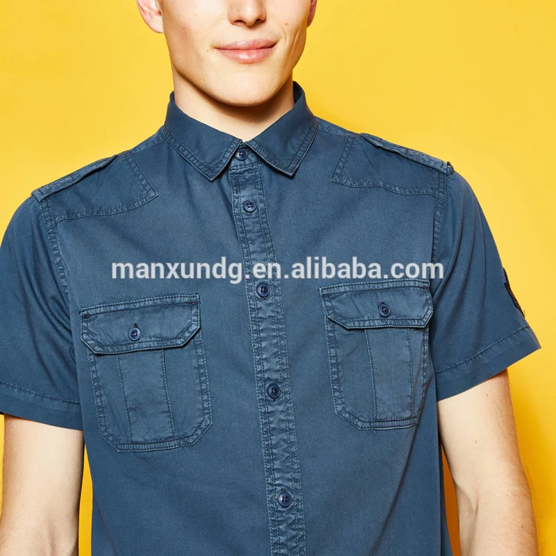 2018 New designs mens wear cotton twill denim shirt for men 3