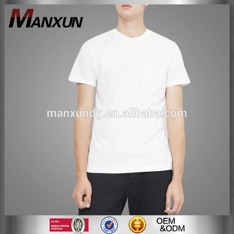 New Design Summer Men Short Sleeve T Shirts Pretty White Tee For Youth Men Fitted Front Pocket Design Shirts