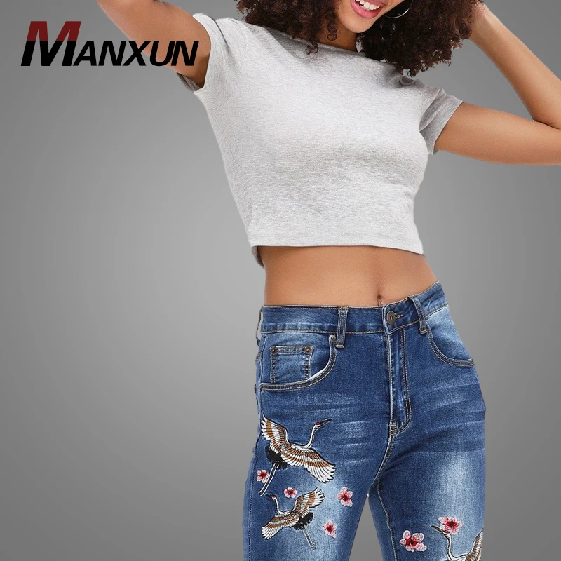 Customized Color Back Scoop Neck T Shirt Top Ladies Casual Plain T Shirt Crop Top