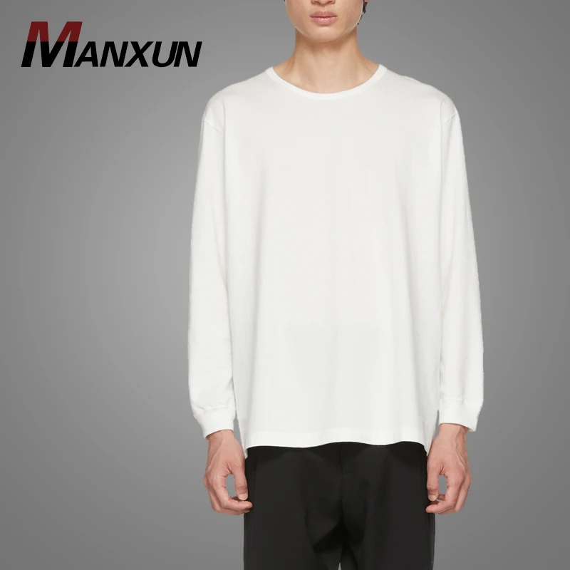 Dongguan Wholesale Cheap Long Sleeve 100% Cotton T-shirt White Plain Mens T Shirts 2018